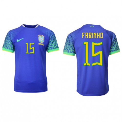 Fotballdrakt Herre Brasil Fabinho #15 Bortedrakt VM 2022 Kortermet